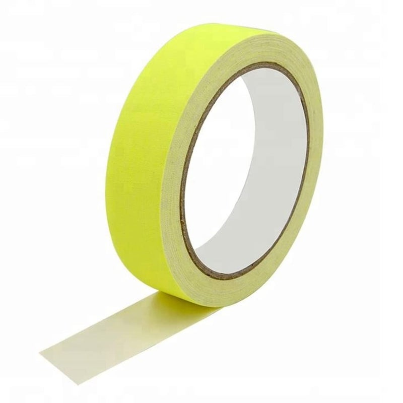 SICCOMA Fluorescent Yellow Gaffer Tape Neon Yellow Gaffers Spike Tape Black Light UV Reactive Fluorescent Spike Tape for Stage,Party Play Grid Floors Color Coding Art Crafts(1IN x 33 Feet) (Yellow) - Image 1